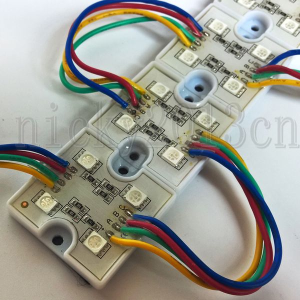

super bright 12v 5050 rgb led module light lamp strip tape 4leds square ip65 waterproof multiple color changing for advertisement light box