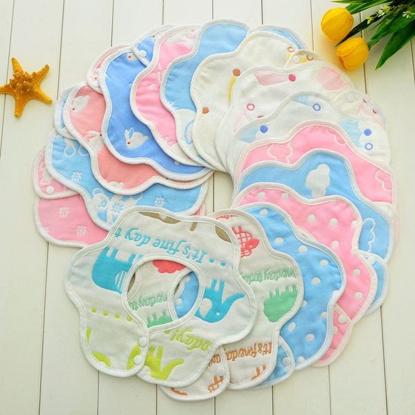 

new cotton 23 layers of baby bibs can be rotated petals bib 300pcs/lot t2i049