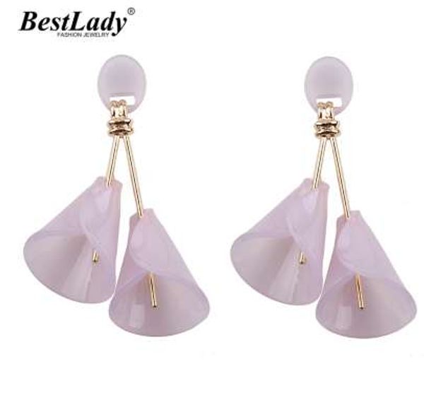 

lady trendy pinky color drop dangle earrings wholesale charm statement earrings for women cute fashion jewelry, Golden