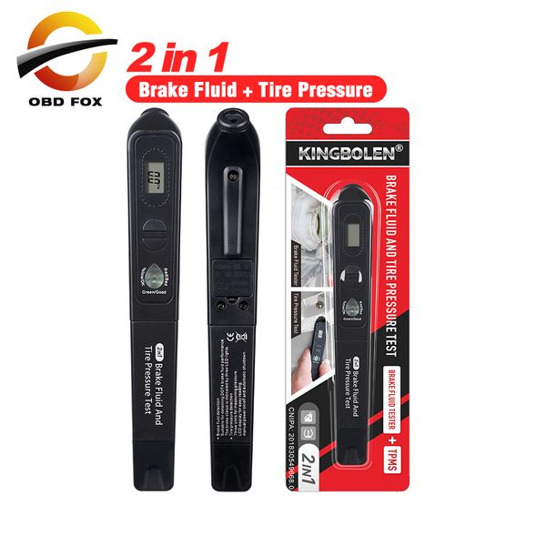 

2018 brake fluid oil tire pressure tpms tester pen 2in 1 brake fluid tester and digital tire pressure gauge 2in1