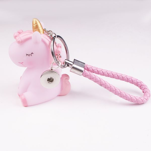 

unicorn dog 18mm snap button keyring key chains diy jewelry pk507, Silver