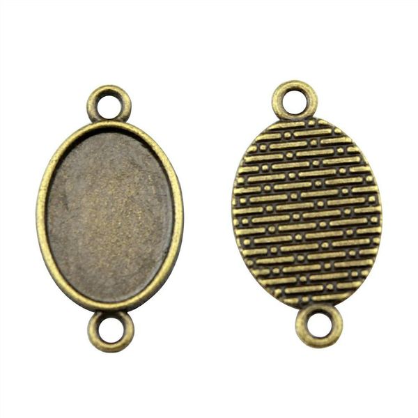 

40 шт. кабошон камея базовый лоток рамкой пустые поставки для ювелирных изделий классический разъем внутренний размер 13x18 мм овальные каме, Slivery;crystal