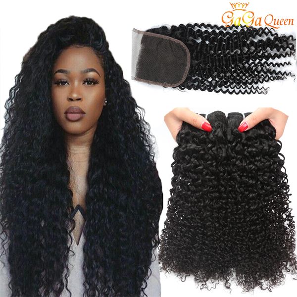 

Brazilian kinky curly bundle with clo ure brazilian curly virgin hair with clo ure unproce ed brazilian human hair exten ion kinky curly, Black;brown