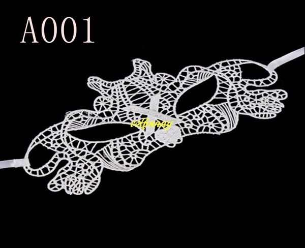 100pcs/lot Halloween Girls Women Mask Soft White Sexy Lady Lace Masks per Masquerade Party Fancy Dress Costume