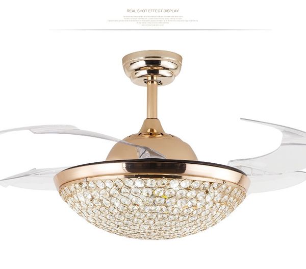 2019 42 Inch Modern Ceiling Fans Lights Modern Invisible Fan Ceiling Fan 220v 110v Led Chandelier With Remote Control Living Room Pendant Lamp From