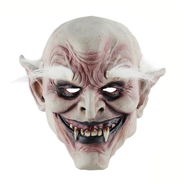 

new arrival halloween scary mask toothy white eyebrows ghost mask halloween costume party props latex masks cosplay mask