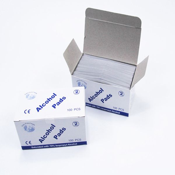 

2018 new 100pcs alcohol prep swap pad wet wipe for antiseptic skin cleaning care jewelry mobile phone clean