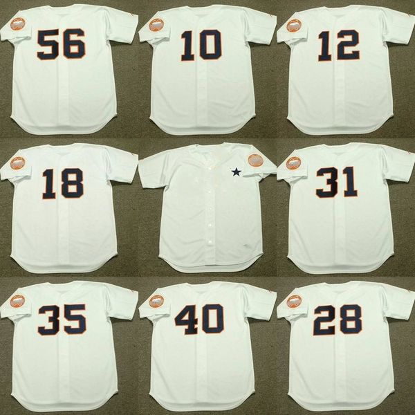 

houston 10 rusty staub 12 doug rader 18 joe morgan 28 cesar cedeno 31 don larsen 31 don larsen 35 mike cuellar wilson baseball jersey 1960&#, Blue;black