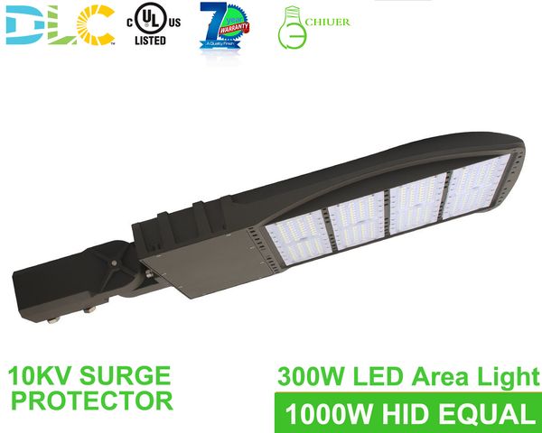 

300w led shoebox area parking lot light stadium fixture pole lamp flood lighting 0-10v dimmable 5000k ul dlc approved