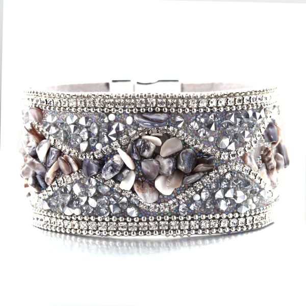 

boho jewelry bracelets for women leather stones bangles bracelets female accessories charms wrap bracelet dropshipping bracelet, Golden;silver