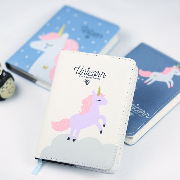

5 styles unicorn notfabric cover sketchbook kawaii diary note book journal school stationery study supplies, Purple;pink