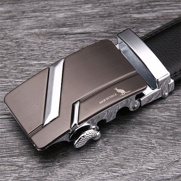 

new famous brand belt men 100% good quality cowskin genuine luxury leather men's belts for men,strap male metal automatic buckle be, Black;brown