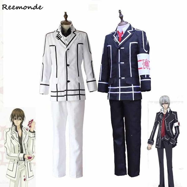 

anime vampire knight cosplay costumes clan kaname kiryu zero jacket vest pants full set school uniform for men boys clothes, Black