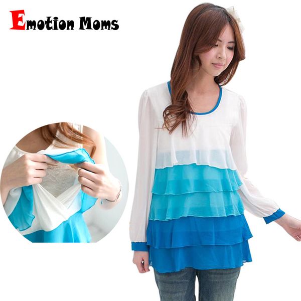 

emotion moms maternity clothes chiffon maternity nursing for pregnant women breastfeeding pregnant clothing, White