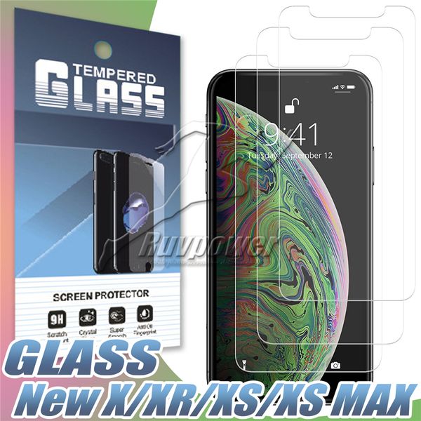

new arrival for iphone x xr xs max tempered glass screen protector film for samsung j7 with retail paper package