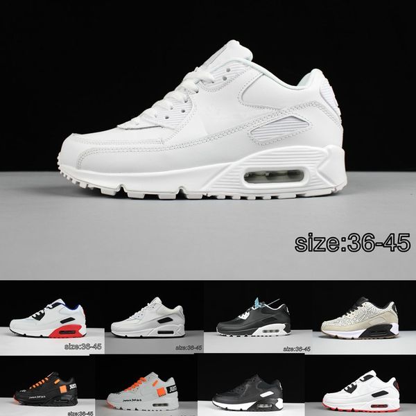

mens sneakers shoes classic 90 men and women running shoes black red white sports trainer cushion surface breathable sports shoes 36-45, White;red