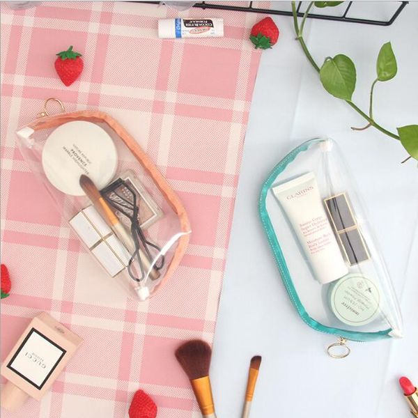 

cosmetic bags travel tpu women waterproof transparent zipper makeup organizer bath wash toiletry tote handbags