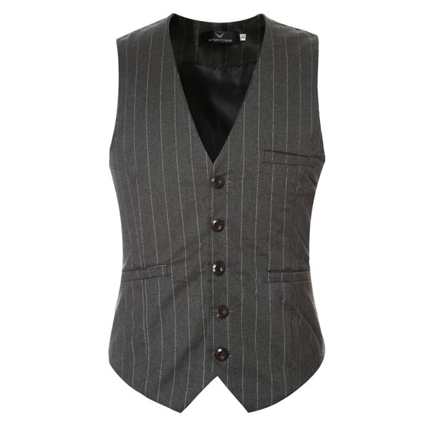 

2017 new fashion men's suit vest business striped waistcoat slim fit dress vests for men casual colete masculino social 6xl, Black;white