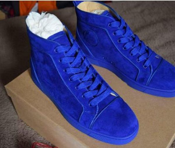 

Red ole neaker flat lewi uede high cut red bottom neaker red blue uede and white leahter luxury fa hion hoe ca ual man