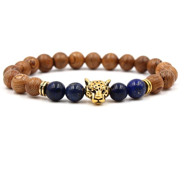 

натуральный лазурит камень браслет черный скраб камень браслет из бисера лев леопард голова лава браслеты, Golden;silver