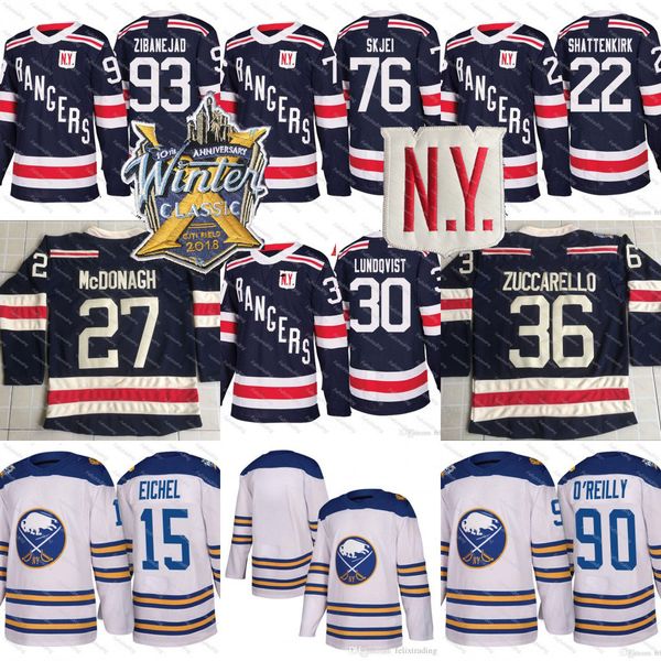 

2018 Winter Classic Henrik Lundqvist Mats Zuccarello Brady Skjei Mika Zibanejad Kevin Shattenkirk Ryan McDonagh Rick Nash Jack Eichel Jersey