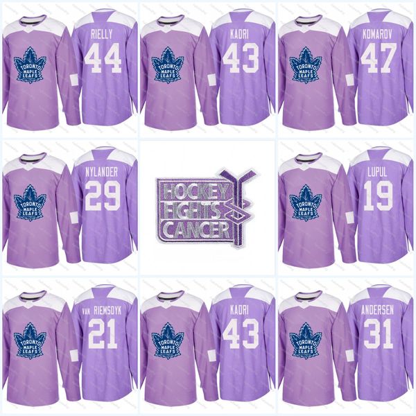 

Mens Purple Fights Cancer Practice Toronto Maple Leafs 43 Nazem Kadri 29 William Nylander 28 Connor Brown 30 Kasimir Kaskisuo Hockey Jerseys