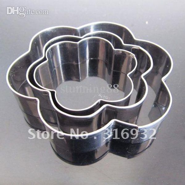 

wholesale-d3 flower shaped decoration cookies cuers, 3 pieces/set