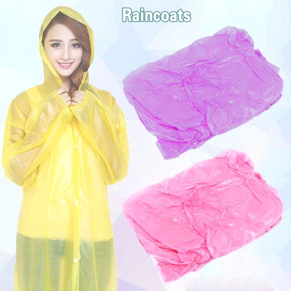 Rain Coat Hooded Poncho Disposable Waterproof Jacket wear emergency hiking LOT