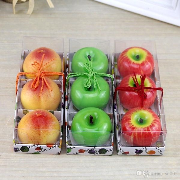 

artificial fruit scented candles orange lemon peaches apple shape candle viivid romantic for wedding christmas party decoration 4 2bs zz