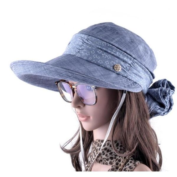 

sun hats with face neck protection for women sombreros wide brim summer visor caps outdoors anti-uv chapeu feminino, Blue;gray