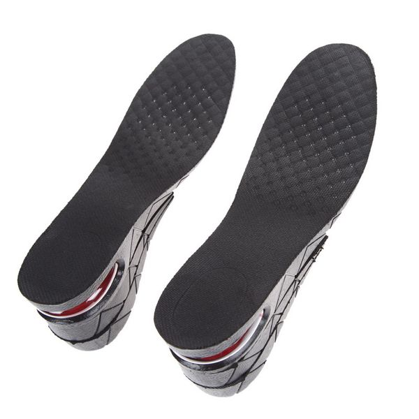 

1 pair 7 cm 3-layer sport insole air cushion heel insert increase height lift soft pvc shoe pad for men and women black