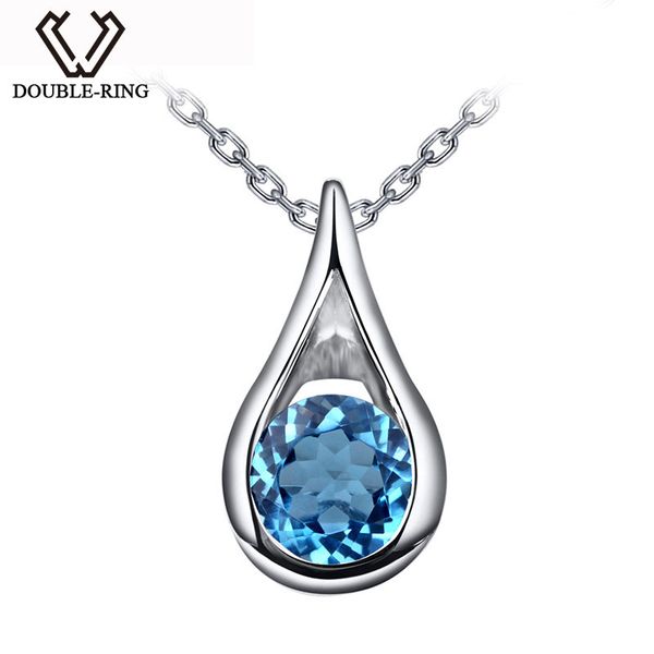 

double-r water drop natura blue z 925 sterling silver pendants engagement wedding pendants fine jewelry for women gifts