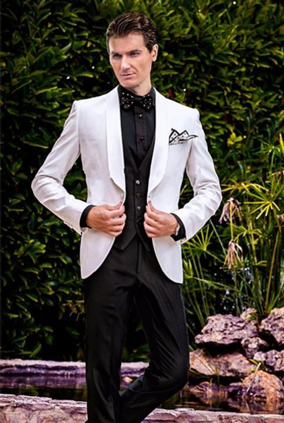 

дешевые на заказ дешевые белые смокинги смокинг платок отворотом высокого качества жениха человек костюмы мужские свадебные выпускные бальны, Black;gray