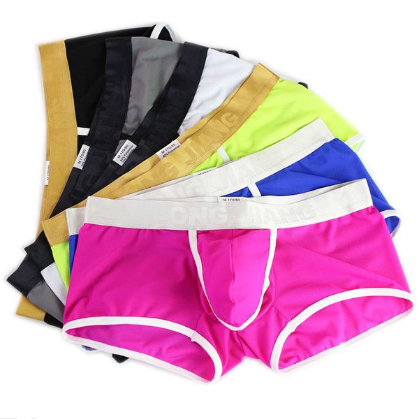 

6pcs/lot men's underwear boxers bulge pouch boxer shorts trunks ultra thin underpants ice slim males bottoms knickers new, Black;white