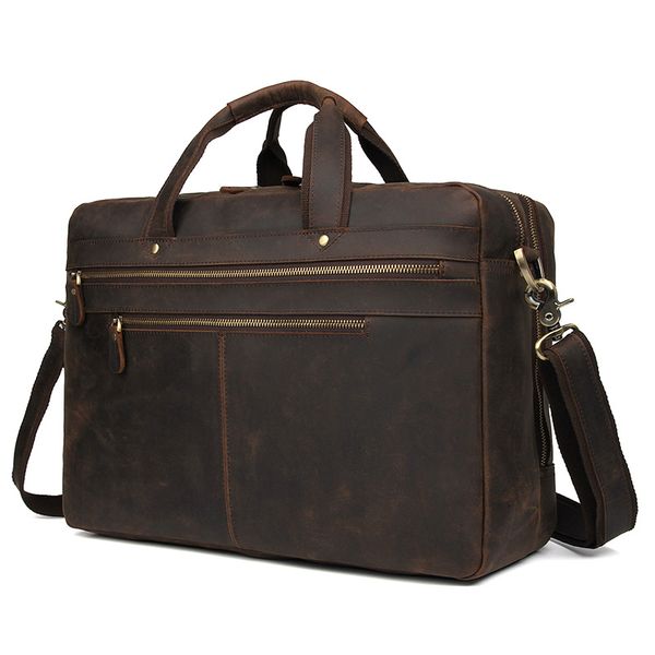 

j.m.d 100% genuine vintage leather large capacity men's handbag briefcases suit for 17 inches laptop