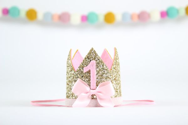 

first birthday crown 1st cake glitter bow crown girl first birthday party princess one year old glitter hat gold