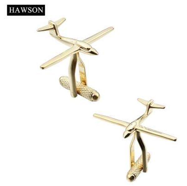 

hawson golden plated plane cufflink for men personalized airplane design cuff links with box, Silver