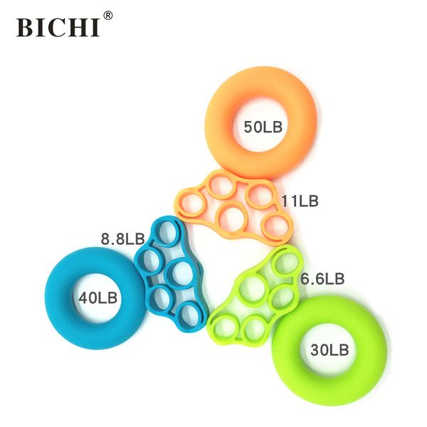 

bichi 2pcs 30-50lb silicone grip ring hand grip finger trainer exercise gym fitness finger ring puller hand exerciser