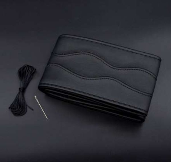 

1set diy leather car auto steering wheel cover with needles and thread accessories