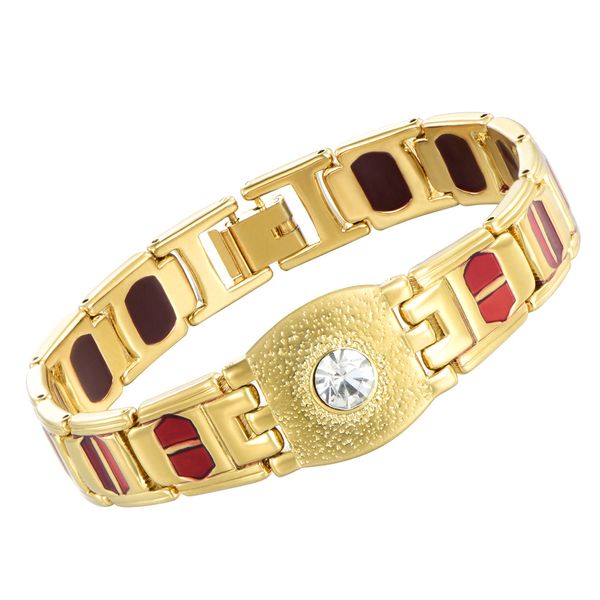 

New fa hion korean tyle copper link chain cry tal bracelet for women gift jewelry gold color red enamel bracelet acce orie