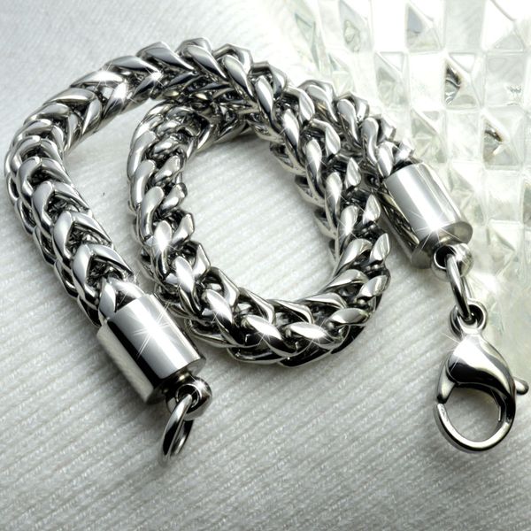 

mens silver tone stainless steel 316l cool jewelry bracelet bangle b177, Black