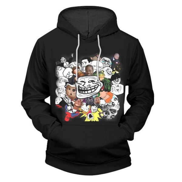 

men hoodie 2018 casual pullover sweatshirt oversized hoodies hooded 3d printed 6xl clothing o-neck dropshipping jlerw, Black