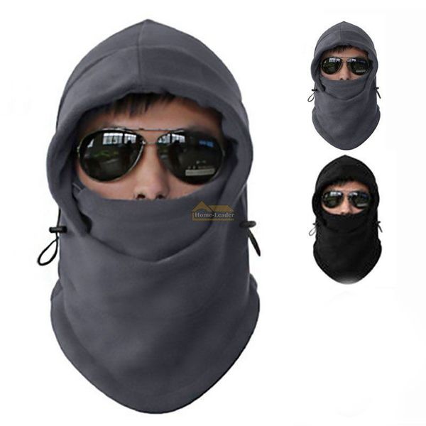 

cooloh winter cycling windproof face mask thermal fleece balaclava scarf bike bicycle hiking beanies snowboard hook neck warmer, Black