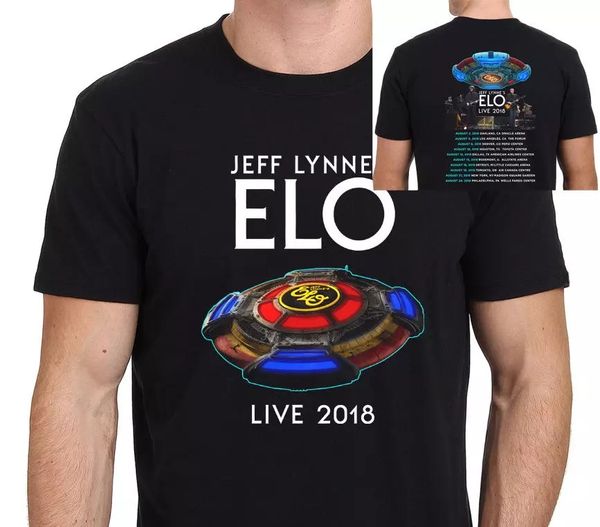 

jeff lynne ft elo tour 2018 mens casual tees summer male hip hop short sleeve designer tshirts, White;black
