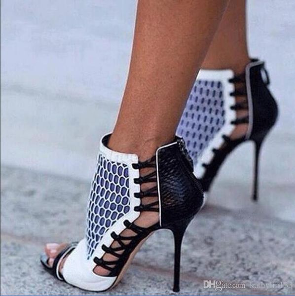 

2018 new big size fashion peep toes rome weave color matching sandals high heels shoes women cumstomized party shoes ing, Black