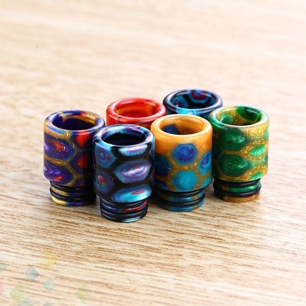 

510 Epoxy Resin Drip Tips Colorful Snake Skin 510 Mouthpiece for TFV8 Baby 510 Atomizers Ecig with retail package DHL Free