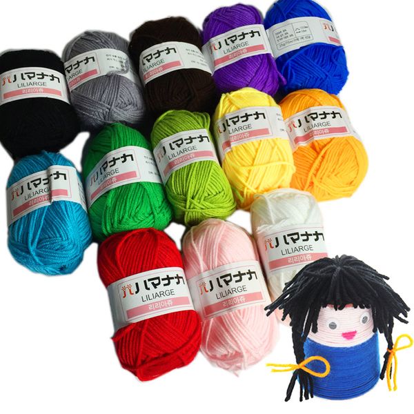 25G / bola colorida 4 # penteado bebê macio leite de algodão fibra de fibra de veludo fios de malhas de malhas de tricô de lã crochê fios para diy suéter