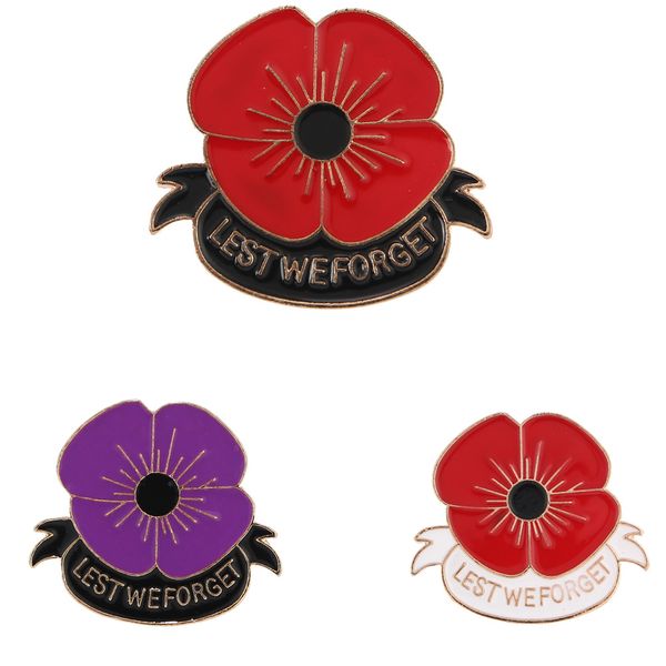 

много эмаль фиолетовый красный «lest we forget» мак броши булавки для героя солдата великобритания сша день поминовения подарков оптовая мак, Gray