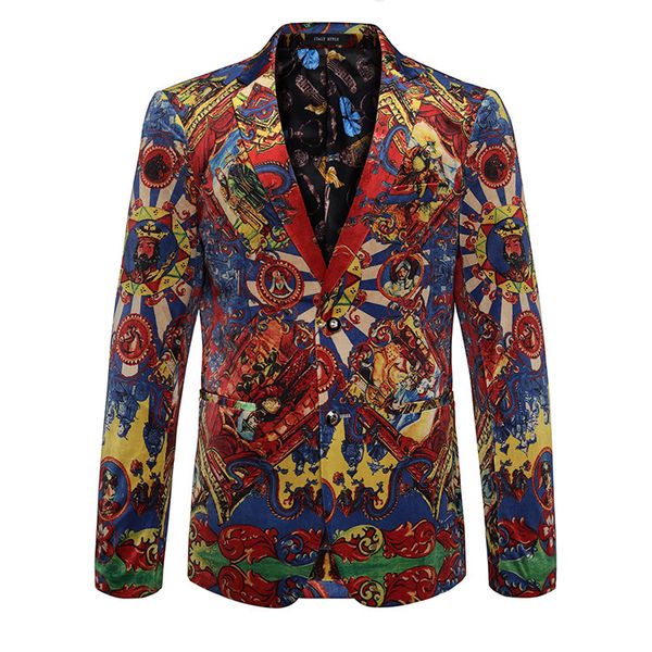 

men's suits & blazers 2021 small theater red retro high-end digital prints suit factory outlets, White;black