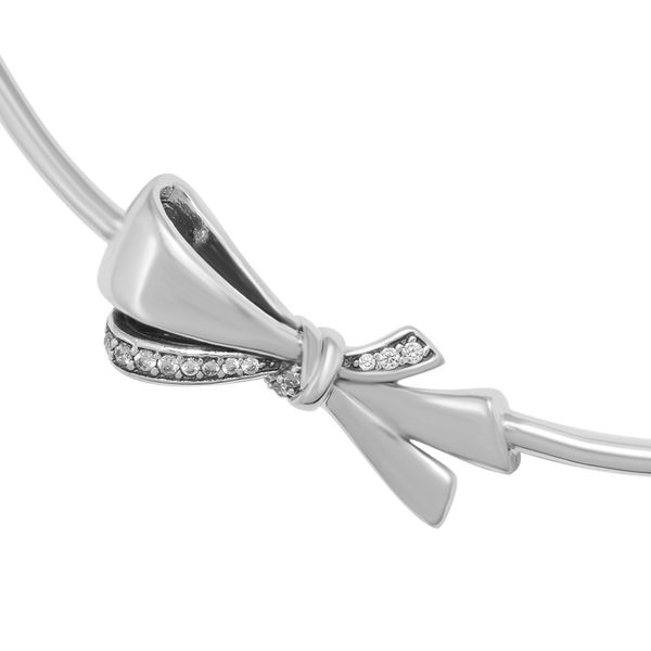 

ckk 925 sterling silver brilliant bow necklace for women original jewelry making wedding anniversary gift